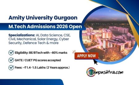 Amity University Gurgaon M Tech Admission 2026