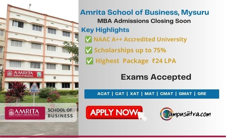 Amrita School of Business Mysuru Closing MBA Admissions Soon Amrita School of Business Mysuru