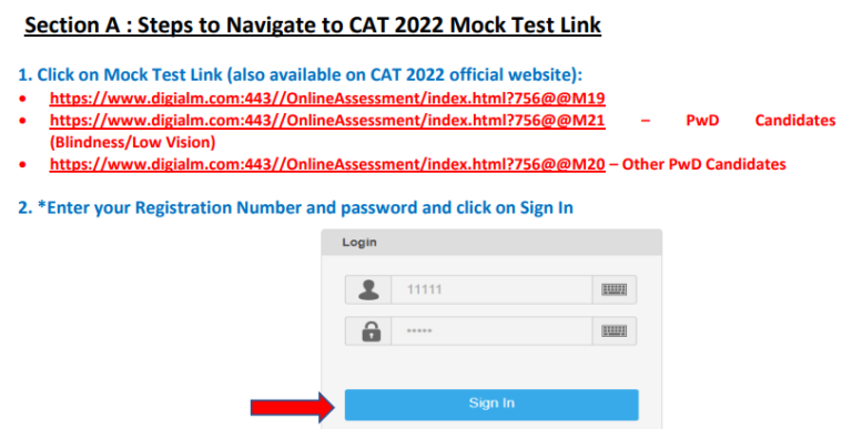 CAT 2022 Mock Test Link
