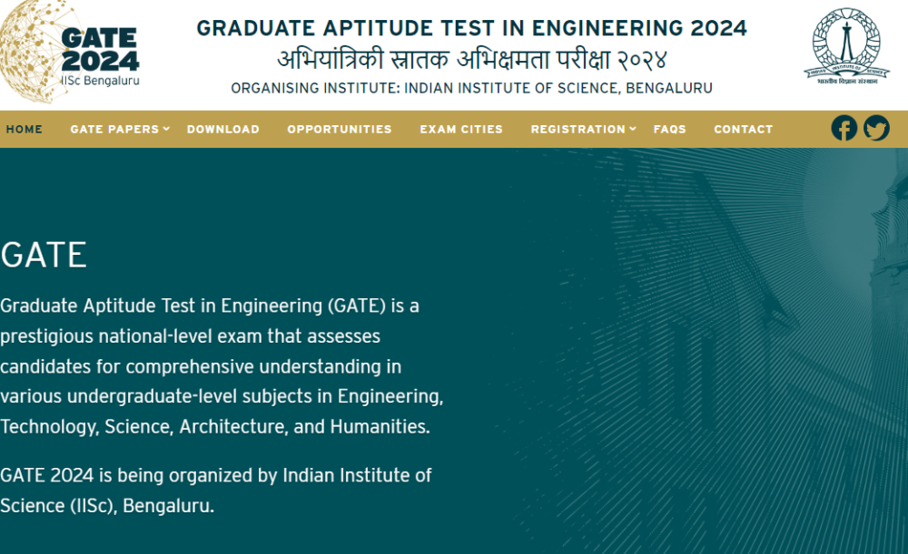 GATE 2024 Exam registration process closing today GATE 2024