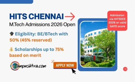 HITS Chennai M Tech Admission 2026
