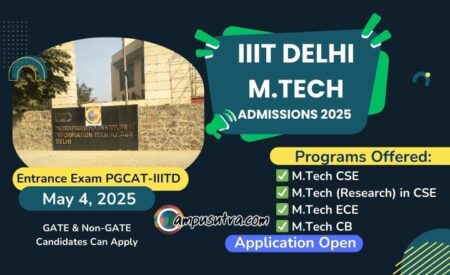 IIIT Delhi M Tech Admissions 2025