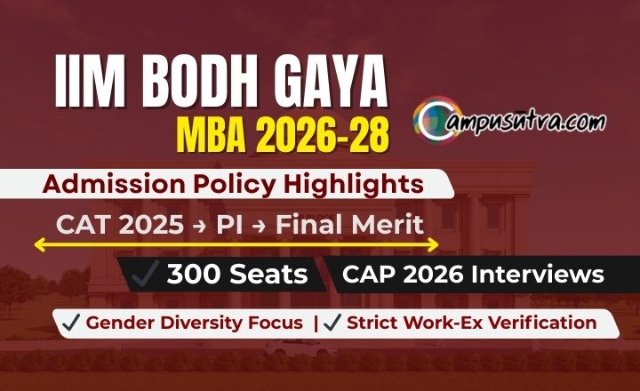 IIM Bodh Gaya MBA Admission Policy for the 2026-28 batch