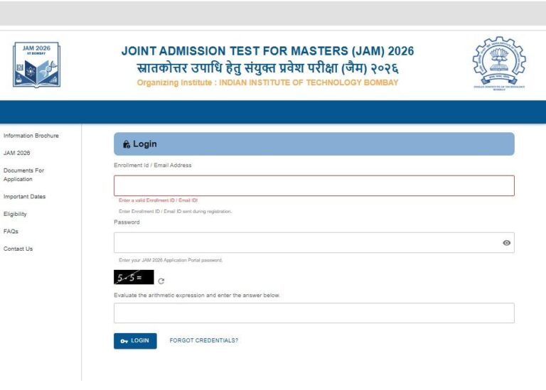 IIT JAM 2026 response sheet