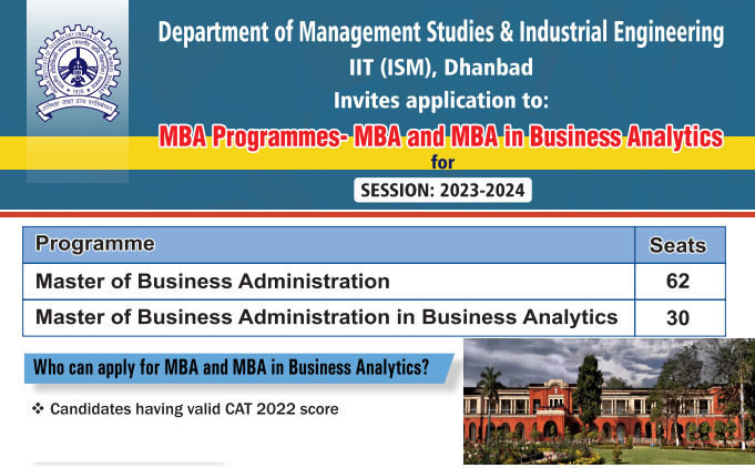 ISM IIT MBA Admission