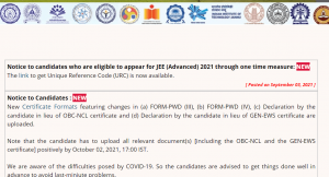 JEE Advanced exam