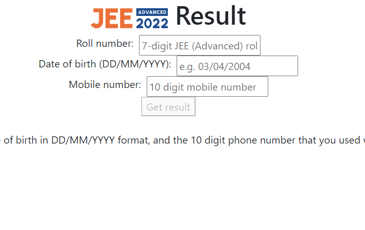 JEE Advanced result