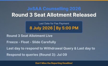 JoSAA Round 3 Seat Allocation