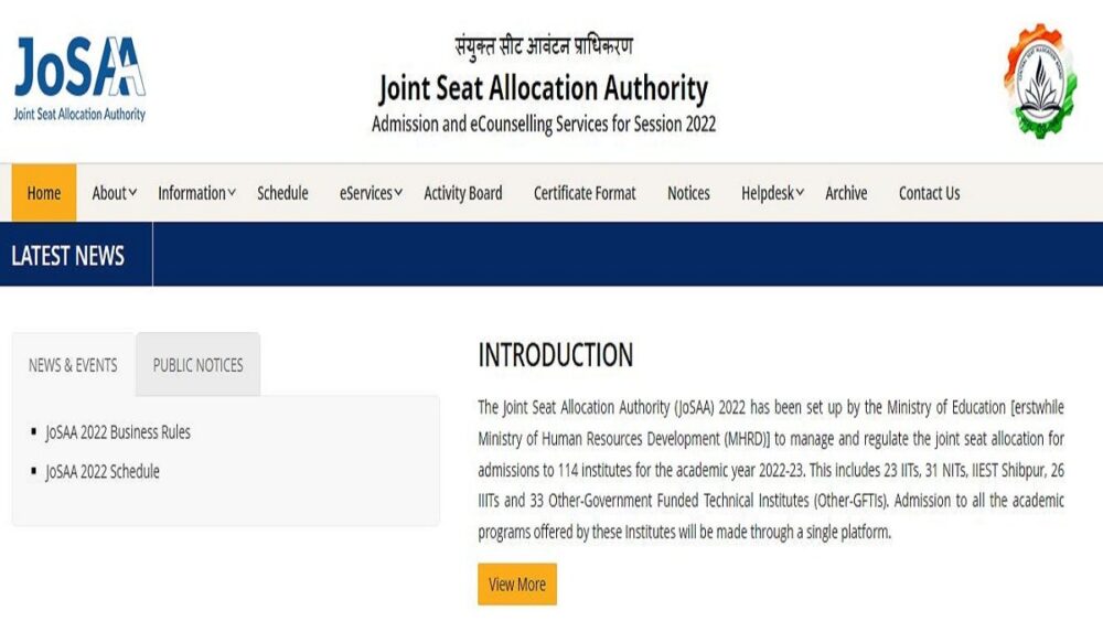 JoSAA Counseling 2022