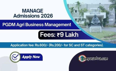 MANAGE PGDM Agri Business Admission 2026. Application Date Extended MANAGE Admission 2026