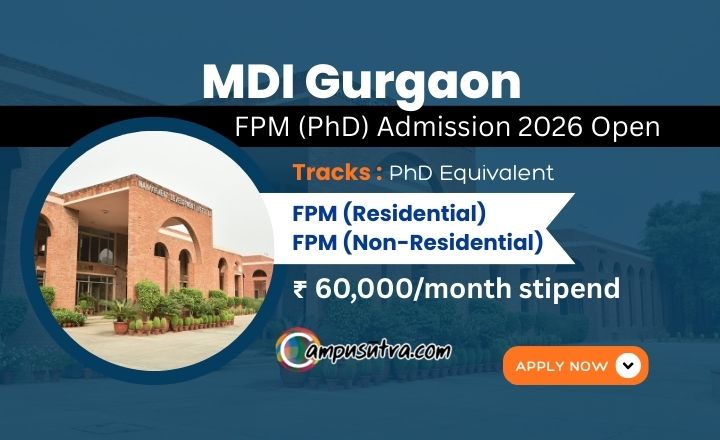 MDI Gurgaon opened Application for FPM Admission 2026 MDI Apply