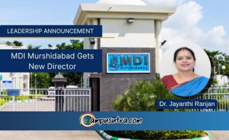 Dr. Jayanthi Ranjan Takes Charge as Director of MDI Murshidabad MDI Murshidabad Director (1)