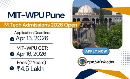 MIT Pune M Tech Admission 2026