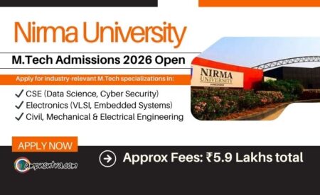 NIRMA University M Tech Admission 2026