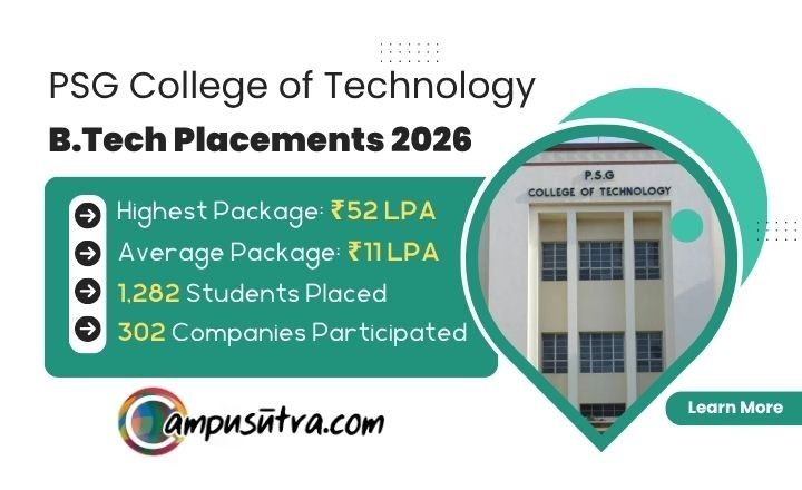PSG College of Technology B Tech Placement 2026