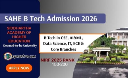 SAHE B Tech Admission 2026