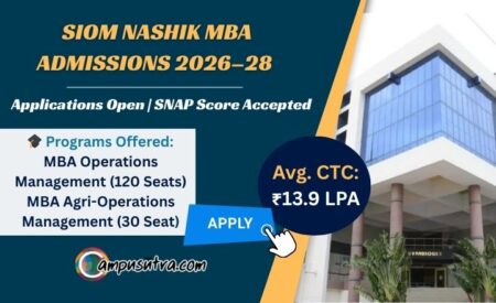 SIOM Nashik MBA Admissions 2026