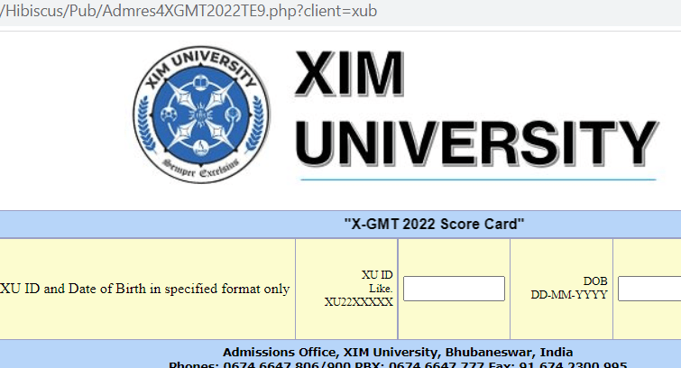 X-GMT 2022 Score Card