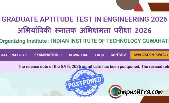 Release of GATE 2026 Admit Card Postponed gate 2026